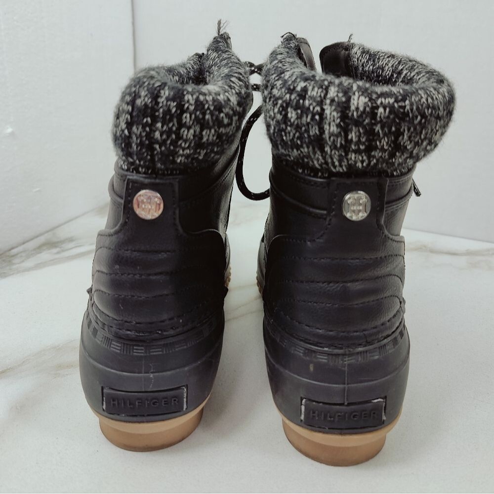 Tommy Hilfiger Women's Rainah Faux Leather Fur Duck Booties, Black, Sz 8 - Picture 4 of 8